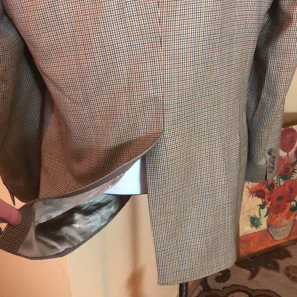 PETERBOROUGH ROW Bloomingdales Size   42R Blazer Coat MicroSquare 100% Pure Wool - Picture 13 of 16